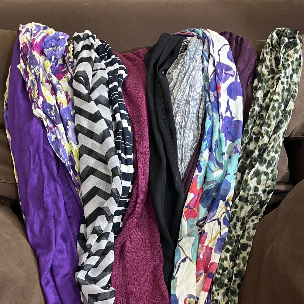 Large Bundle of 12 Colorful Office Accessorizing Scarves